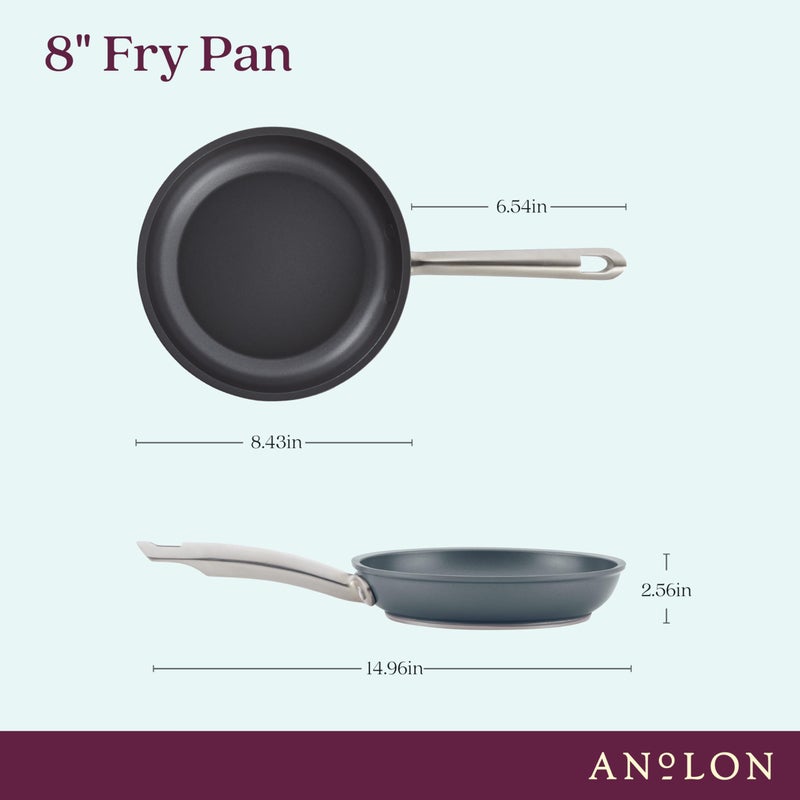 Anolon Accolade Forged Hard Anodized Nonstick Frying Pan/Skillet, 8 Inch, Moonstone Gray - Image 2